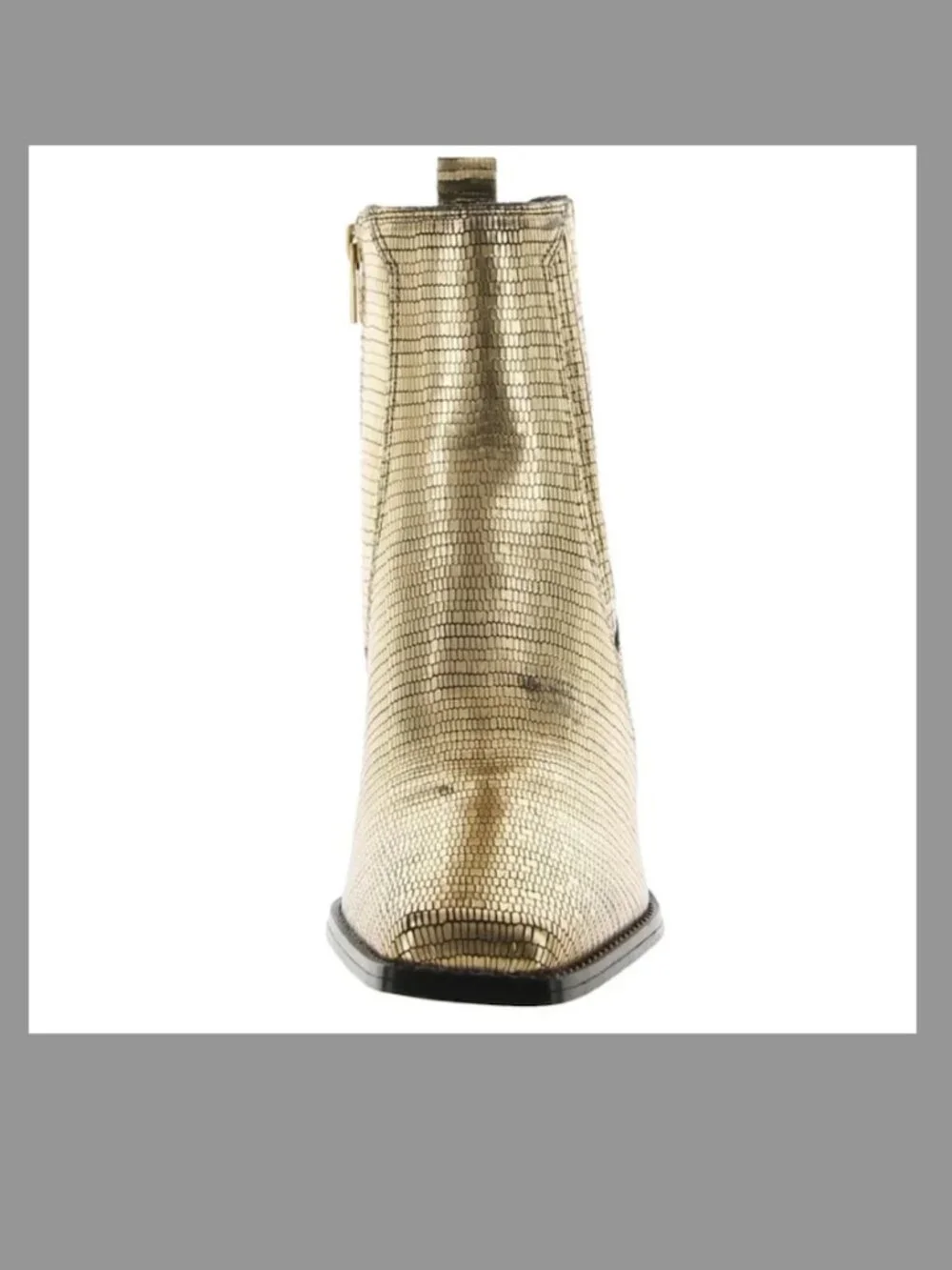Vince Camuto Sojetta Square Toe Bootie Gold Metallic Leather Women's Size 9.5 M